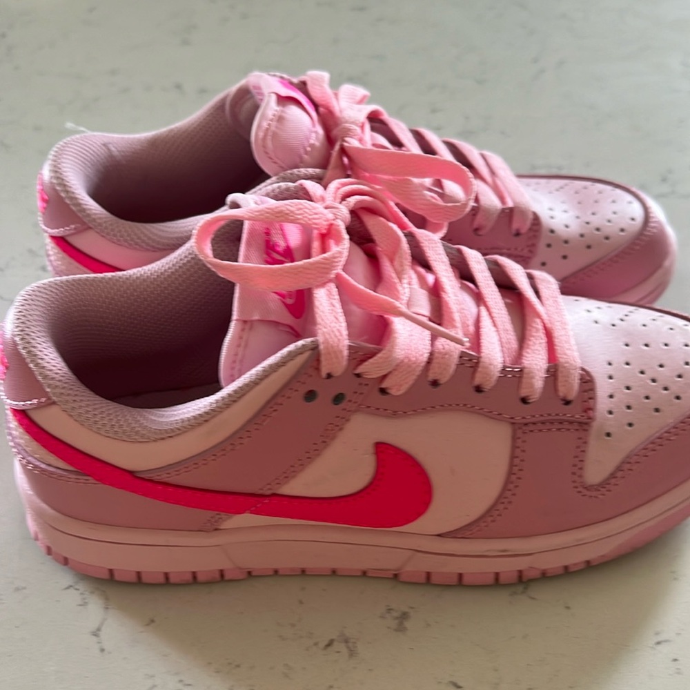 Nike dunks in pink on pink